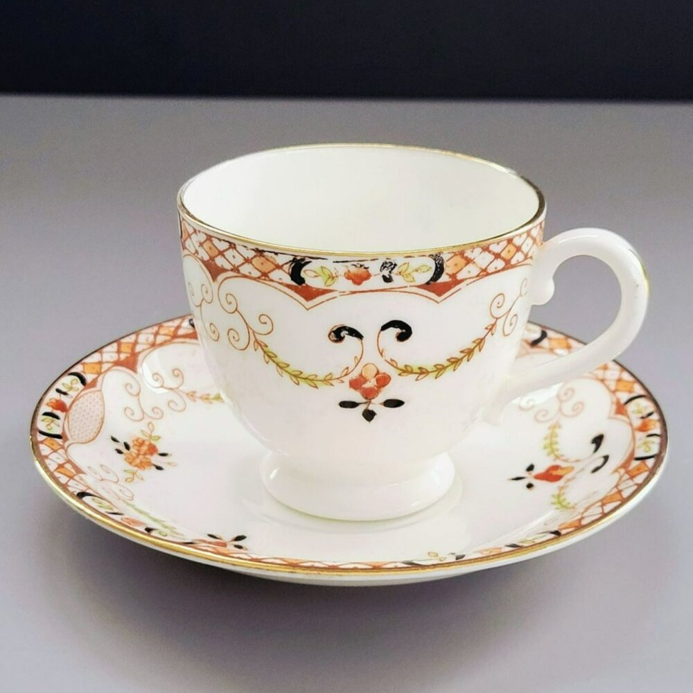 Vintage Samuel Radford IRENE Teacup & Saucer Set, c1924-55 England, Imari Style